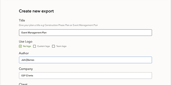 Create Export